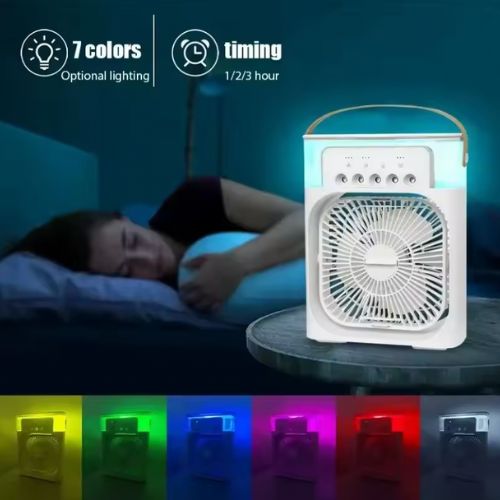 3-u-1 Prenosivi Ventilator-Klima i Ovlaživač Vazduha sa led svetlom