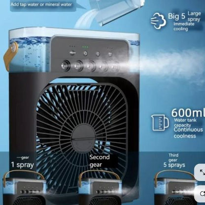 3-u-1 Prenosivi Ventilator-Klima i Ovlaživač Vazduha  sa led svetlom