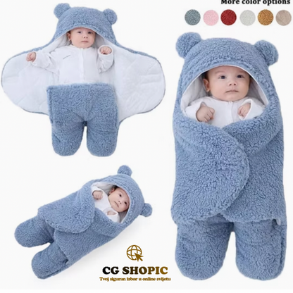 🧸 Topla zimska vreća za bebe sa kapicom i ušima
