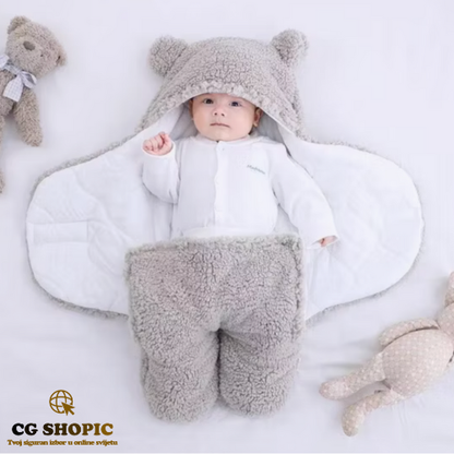 🧸 Topla zimska vreća za bebe sa kapicom i ušima